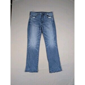 American Eagle AirFlex+ Original Bootcut Jeans Mens 33x34 Blue Denim Distressed